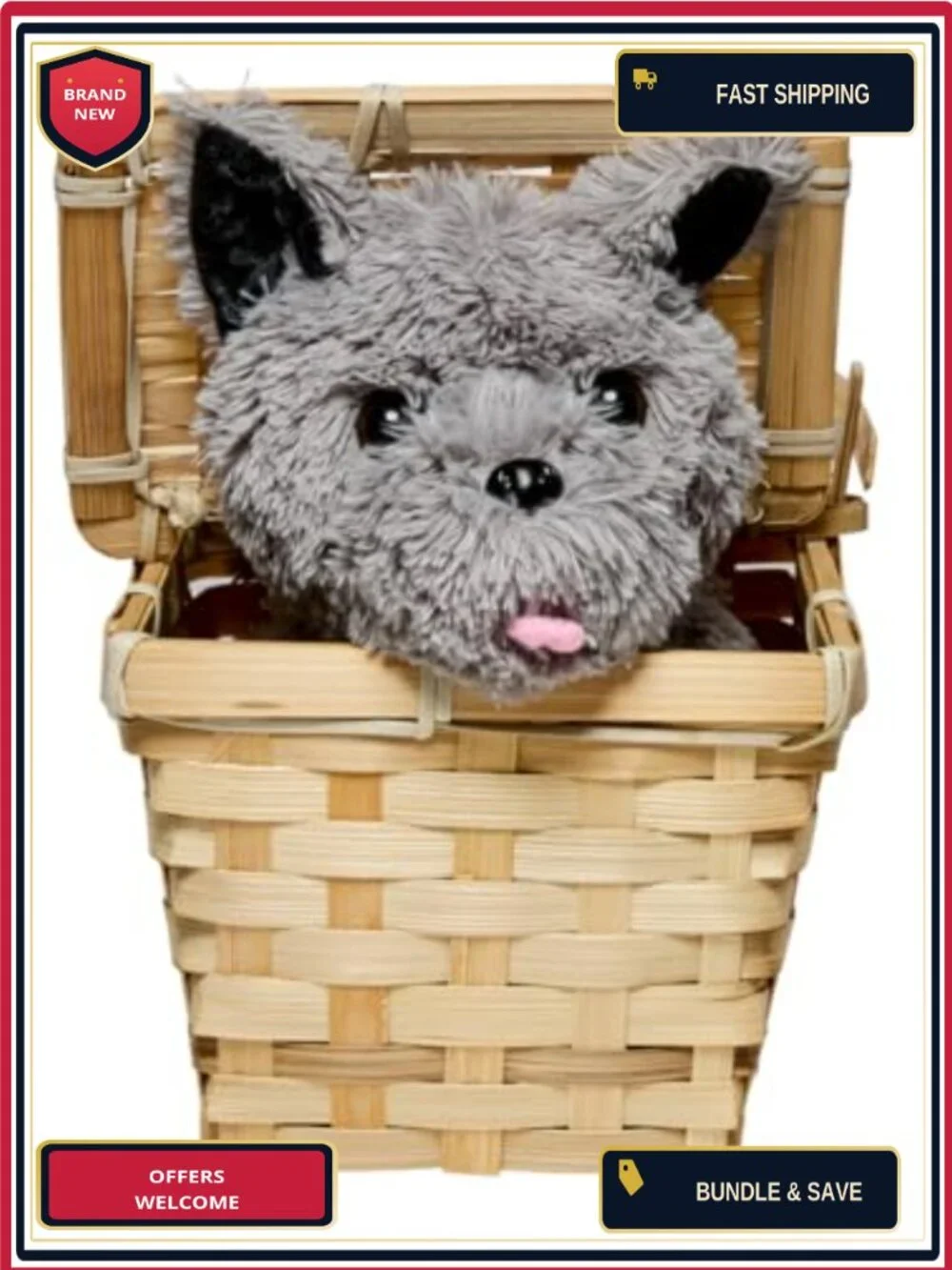 Wizard of Oz Toto in Basket Costume Accessory for Kids Adults